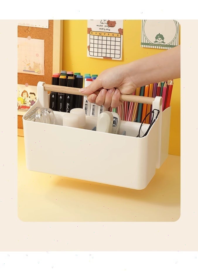 Yoawllty Desk Organizer, Desktop Stationery Organizer, Desktop Pen Pencil Card Holder, Desk Organization with 8 Compartments for School, Home, Office - Image 2